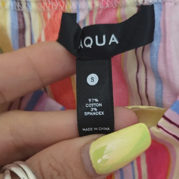 Aqua Colorful Striped Button-Up Top Size S - Picture 4 of 5